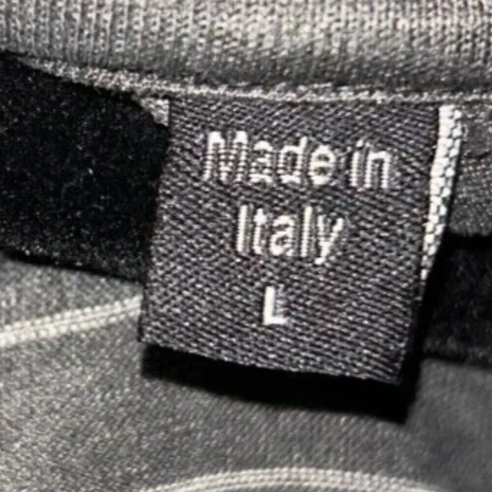 Hart Schaffner Marx Men's L Grey Stripe Polo Shirt Breathable Short Sleeve Italy